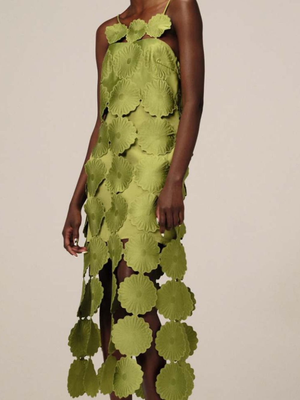 ASOS Arrange Olive Green Floral Cutout Dress